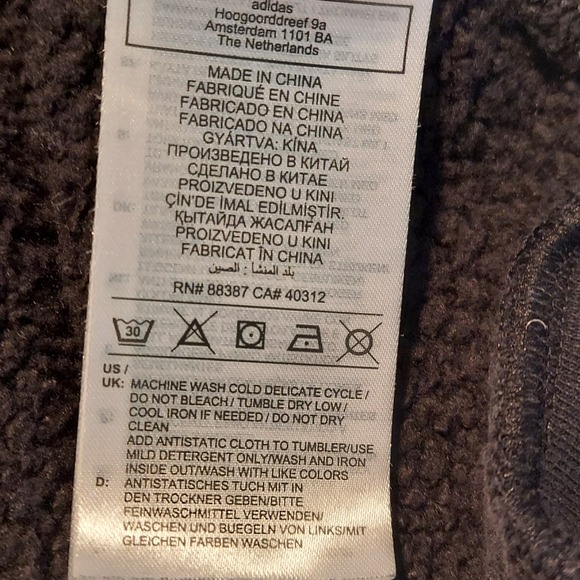 ADIDAS ORIGINALS Adventure Hoodie Polar bear Sweatshirt Black/Blue Men's M‎ - Picture 6 of 7